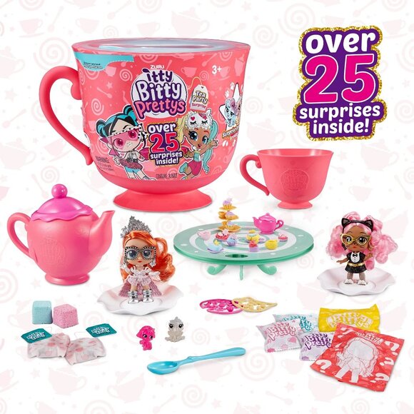 ITTY BITTY PRETTYS Tea Party ZURU Over 25 Surprises JUMBO Size BLUE Spoon New - Picture 5 of 6